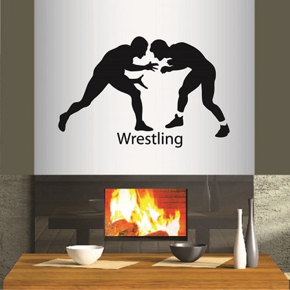 In-Style Decals Wall Vinyl Decal Home Decor Art Sticker Silhouette Wrestling Match Wrestlers Sports Boys Room Removable Mural Design 229 - image 1