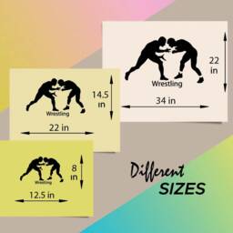 In-Style Decals Wall Vinyl Decal Home Decor Art Sticker Silhouette Wrestling Match Wrestlers Sports Boys Room Removable Mural Design 229 - thumbnail 2