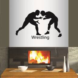 In-Style Decals Wall Vinyl Decal Home Decor Art Sticker Silhouette Wrestling Match Wrestlers Sports Boys Room Removable Mural Design 229 - thumbnail 1