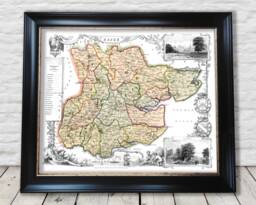 Vintage Essex County Map Print Thomas Moule 1837 Reproduction - Exceptional Quality 230Gsm Framed Unframed Free Standard Delivery - thumbnail 1