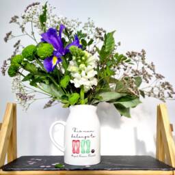 Custom Vase Gift For Mum , Mothers Day Gift, Birthday Personalized Wellie Jug, Personalised Vase, Nan Gifts, Gifts - thumbnail 1