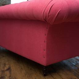 Handmade Bright Pink Wool 3 Seater Chesterfield Sofa - thumbnail 4