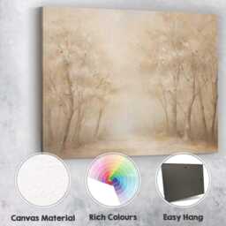 Ethereal Woodland Path Sunlight Through Trees Dreamy Forest Landscape Canvas Wall Art Print Decor Picture Ready To Hang - thumbnail 2