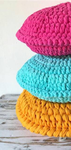 Double Nursery Room Round Cushions/Set Of 2 Newborn Pillow Decor Baby Boy Pillows Crochet Pillow For New Gift - image 1