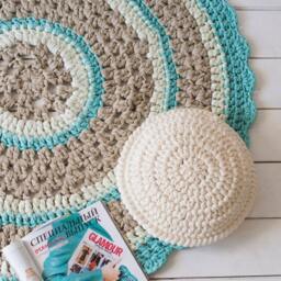 Double Nursery Room Round Cushions/Set Of 2 Newborn Pillow Decor Baby Boy Pillows Crochet Pillow For New Gift - thumbnail 3