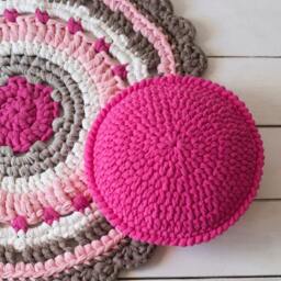 Double Nursery Room Round Cushions/Set Of 2 Newborn Pillow Decor Baby Boy Pillows Crochet Pillow For New Gift - thumbnail 2