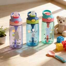 Personalized Kid Water Bottle, School Cup, Cute Animal Zoo Cups, Summer Camp Toddler Tumbler, Kids Gift, Back To Gifts - thumbnail 4