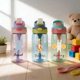 Personalized Kid Water Bottle, School Cup, Cute Animal Zoo Cups, Summer Camp Toddler Tumbler, Kids Gift, Back To Gifts - thumbnail 2