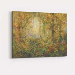 Sunlit Forest Glade Abstract Woodland Nature Painting Canvas Wall Art Print Decor Picture Ready To Hang - thumbnail 4