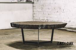 Industrial Oak Coffee Table Rustic Wood & Metal Furniture