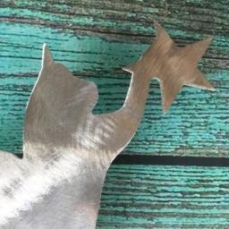 Kitty Cat Angel With Star, Christmas Tree Topper, Pet Memorial, Holiday Decoration, Aluminum, Metal Art, Unique Gift, Lovers - thumbnail 4