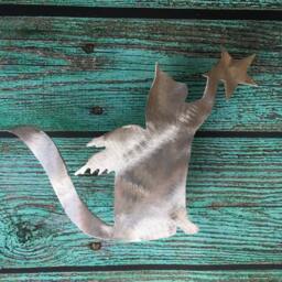 Kitty Cat Angel With Star, Christmas Tree Topper, Pet Memorial, Holiday Decoration, Aluminum, Metal Art, Unique Gift, Lovers - thumbnail 3
