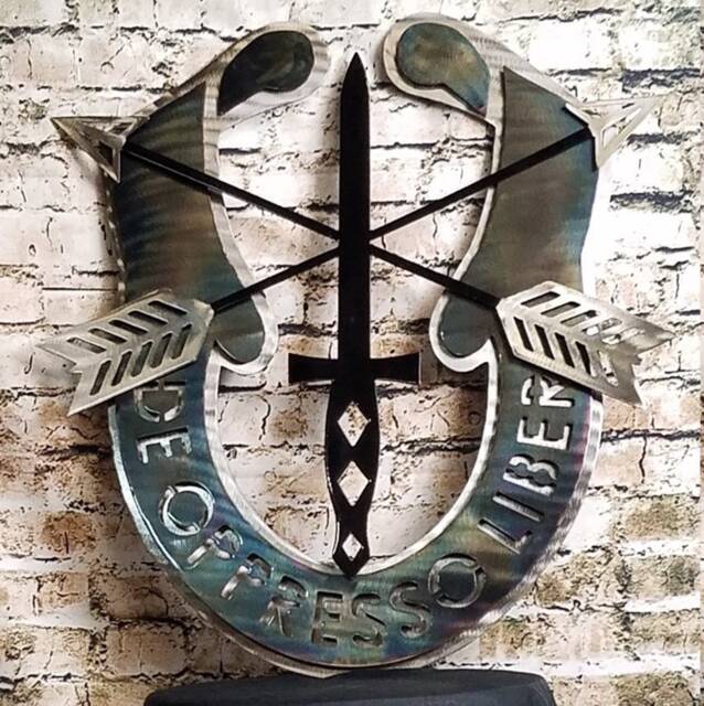 Us Special Forces Metal Wall Hanging, De Oppresso Liber - image 1