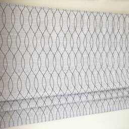Custom Flat Roman Shade, Cotton Blend, Geometric Print, Window Treatment - thumbnail 3