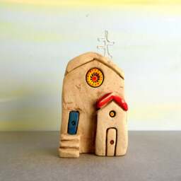 Rustic Ceramic House Sculpture, Urban Art, Architect Gift - thumbnail 2