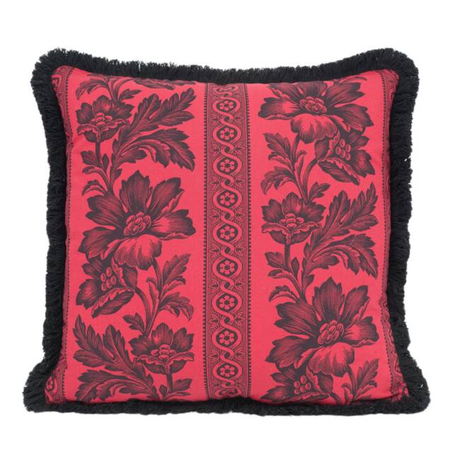 Ralph Lauren - Gwinnett Toile Antique Red Floral Luxury Plush Fringe Cushion Cover Handmade Throw Pillow Designer Home D??cor - image 1