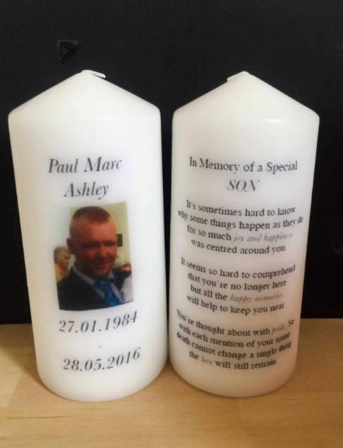 Personalised Remembrance Your Photo in Memory Candle Gift Keepsake Small Wedding, Funeral Birthday Absence