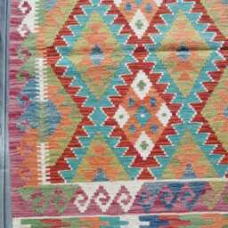 Kilim Rug Multicolour, Handmade Artisan Afghan Turkish Persian Rug, Navajo Moroccan Bohemian Flatweave, Natural Wool Dhurrie 120x82 cm - thumbnail 2