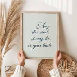 Irish Blessing Print - May The Wind Always Be At Your Back - A4 8x10 Boho Quote Art Gift For Graduation Or New Beginnings Ireland - thumbnail 2