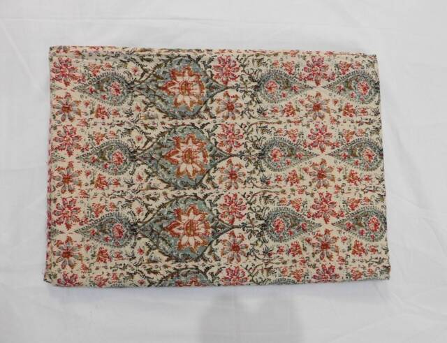 Vintage Kantha Quilt Lightweight Cotton Bedspread - image 1