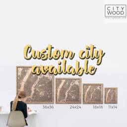 San Diego Wooden Map - Laser Cut City Streets, Framed 3D Wall Art - thumbnail 4