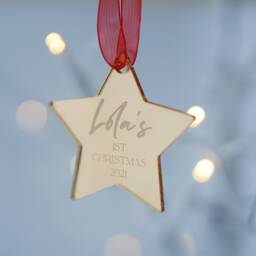 My First Christmas Bauble, Baby's 1st Bauble Keepsake, Ornament, Personalised Decoration Baby Gift