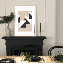 Set Of 3, Geometric Abstract Art, Black Neutral Beige, Living Room Wall Art Poster Prints Home Decor, A5, A4, A3 A3+ A2 Sizes, Fast Delivery - thumbnail 3