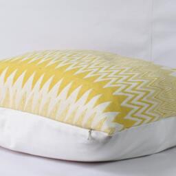 Mustard Yellow Zig Zag Pillow Cover Cotton Euro Sham - thumbnail 3