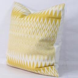 Mustard Yellow Zig Zag Pillow Cover Cotton Euro Sham - thumbnail 2
