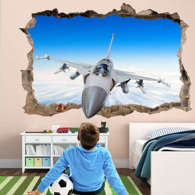 Jet Aircraft Military Wall Sticker Mural Decal Poster Print Art Kids Bedroom Home Decor Ek22 - image 1