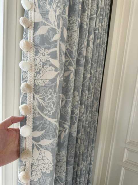 3 Colours Floral Jacquard Curtain Panel, Botanical Pattern Window Drapes, Farmhouse Polyester Curtains - image 1