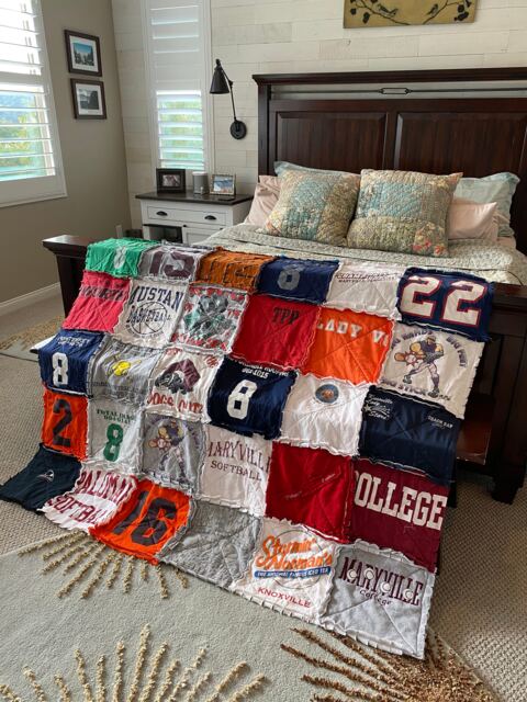 Deposit - T-Shirt Quilt, Memory Tshirt Blanket, Made From Your T-Shirts, Collegiate, Sports, Concerts, Runner's Bibs - image 1