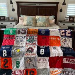 Deposit - T-Shirt Quilt, Memory Tshirt Blanket, Made From Your T-Shirts, Collegiate, Sports, Concerts, Runner's Bibs - thumbnail 3