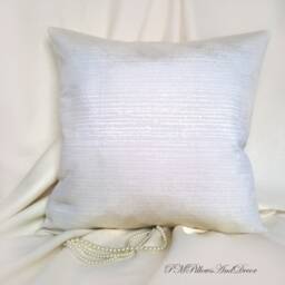 Neutral Pillow Cover Cream Beige Ivory Throw Accent Sham Decorative Cushion Case Silk Damask Stitch Modern Farmhouse Decor Textured - thumbnail 3