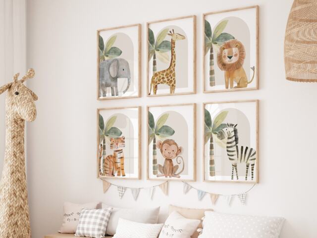 Choose Your Own Safari Jungle Animal Elephant Giraffe Zebra Lion Tiger Monkey Boys Girls A4 Or A3 Nursery Set Of Unframed Prints Zoo - image 1