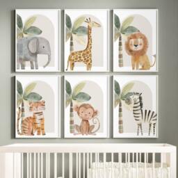 Choose Your Own Safari Jungle Animal Elephant Giraffe Zebra Lion Tiger Monkey Boys Girls A4 Or A3 Nursery Set Of Unframed Prints Zoo - thumbnail 3