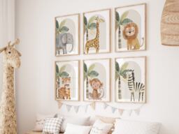 Choose Your Own Safari Jungle Animal Elephant Giraffe Zebra Lion Tiger Monkey Boys Girls A4 Or A3 Nursery Set Of Unframed Prints Zoo - thumbnail 1