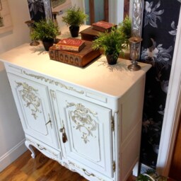 Hand Painted Carved Vintage French Cabinet Shabby Chic Drinks Tv Linen Cupboard - thumbnail 2