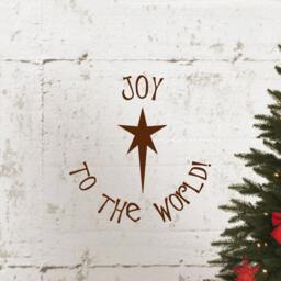 Joy To The World Christmas Star Holiday Quote Wall Decal Sticker Decor #1338 - thumbnail 3