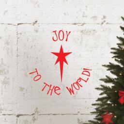 Joy To The World Christmas Star Holiday Quote Wall Decal Sticker Decor #1338 - thumbnail 1