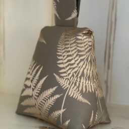 Contemporary Door Stops Jacquards & Textural Fabrics Soft Beige Silver Taupe Gold Greys - thumbnail 2