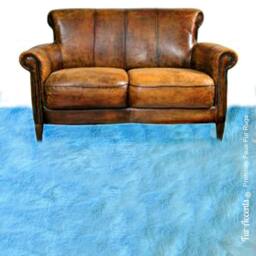 Faux Fur Area Rug - Rectangle Shaggy Soft Light Blue Designer Rugs Accents Usa - thumbnail 2