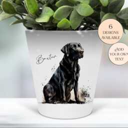 Custom Cute Black Labrador Printed Pot - Multi-Use Plant Pot, Desk Organiser, Makeup Brush Holder Dog Gift, Memorial Gift - thumbnail 3