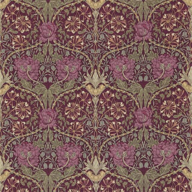 Morris & Co Honeysuckle & Tulip Door Curtain Wine