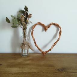 Handwoven Willow Heart, 5Th Anniversary Gift, Natural Wicker Wall Art - thumbnail 2