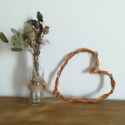 Handwoven Willow Heart, 5Th Anniversary Gift, Natural Wicker Wall Art - thumbnail 3