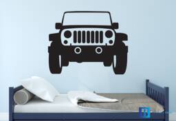 Kids Bedroom Army Jeep Wall Art Matt Vinyl Decal Sticker - thumbnail 1