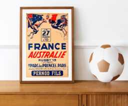 Reprint Of The Vintage 1952 Sport Poster - Rugby Australia Vs France - thumbnail 1