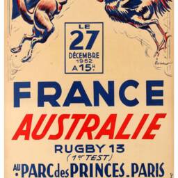 Reprint Of The Vintage 1952 Sport Poster - Rugby Australia Vs France - thumbnail 3