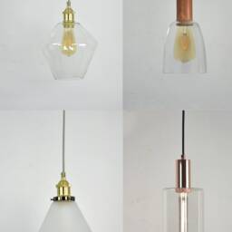 Custom Frosted Glass Cone Shade Led Pendant Light - Fabric Cord Any Length Kitchen Island Pendants Brass, Black, Copper, Nickel - thumbnail 2